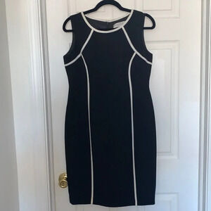 Kasper black sheath dress 